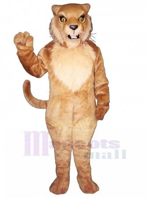 Sérieuse Chat Sauvage Brun Clair Costume de mascotte Animal