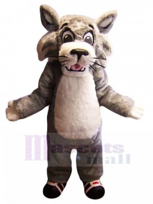 Nouvelle arrivee Chat sauvage gris et blanc Costume de mascotte Animal