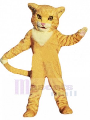 Jaune Chat tigré Costume de mascotte Animal