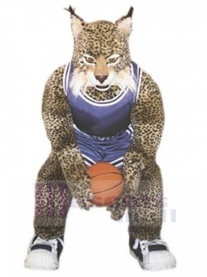 Puissant Lynx Costume de mascotte en maillot de basket Animal