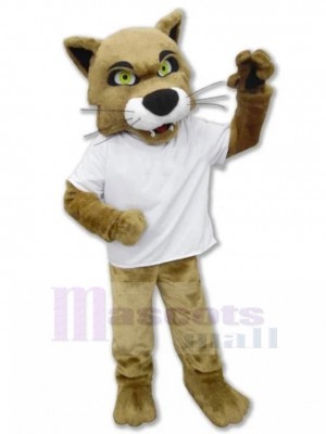 Nouvelle arrivee Costume de mascotte de chat sauvage en chemise blanche Animal