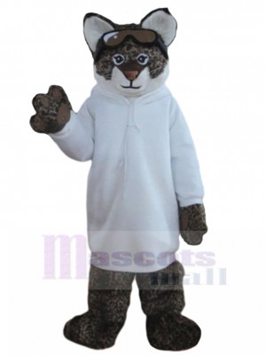 Amical Chat du Bengale Costume de mascotte en sweat à capuche blanc Animal