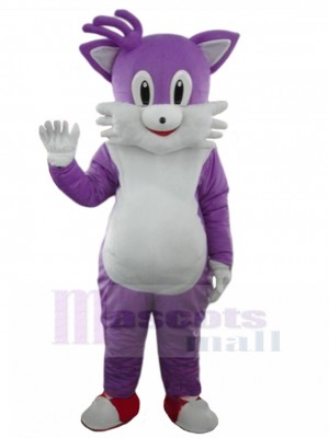 Souriant Chat violet Costume de mascotte Animal