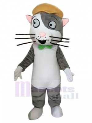 Joyeux Chat Artiste Costume de mascotte avec capuchon de melon Animal