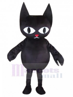 Chat noir Costume de mascotte avec nœud papillon rouge Animal