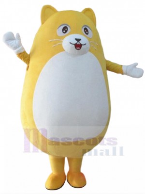 Jaune ovale Chat Costume de mascotte Animal
