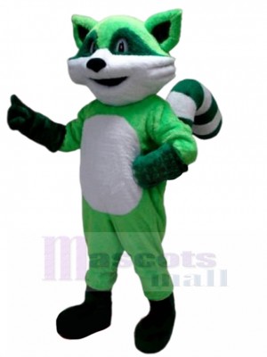Vert et blanc Chat Costume de mascotte Animal