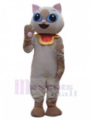Bébé Chat siamois Costume de mascotte avec des bavoirs rouges Animal