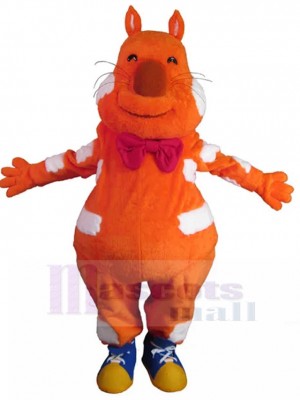 Ravi Chat Orange Costume de mascotte avec nœud papillon Animal