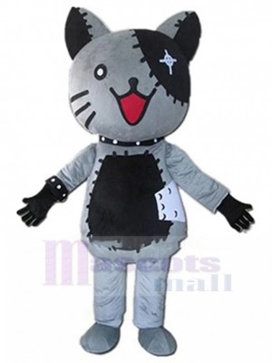 Souriant Punk Chat Costume de mascotte Animal