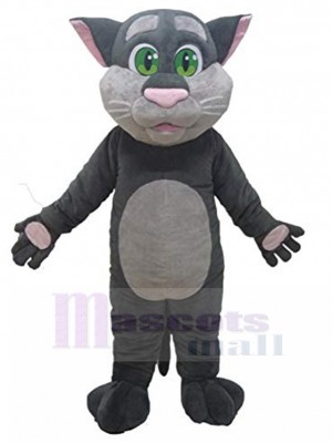 Gris acier Tom Chat parlant Costume de mascotte Dessin animé