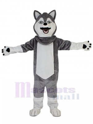 Distrait Chien Husky Gris Costume de mascotte Animal