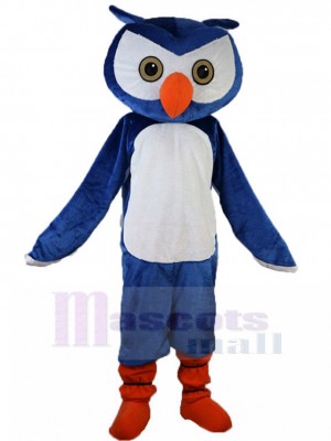 Sympathique Hibou bleu et blanc Costume de mascotte Animal