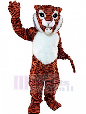 Tigre orange Costume de mascotte avec fourrure blanche Animal