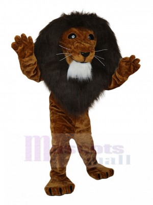 brun Lion mâle Costume de mascotte avec poils bruns Animal