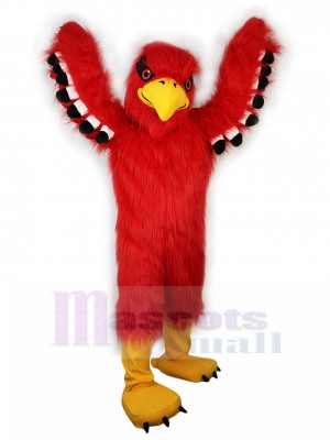 Poilu Aigle Rouge Costume de mascotte avec plume noire Animal