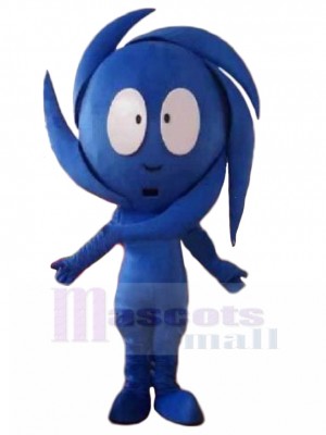 Mignon Bleu Bourrasque Mascotte Costume Tornade