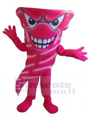 Sinistre Rose Rouge Tempête de vent Mascotte Costume Tornade