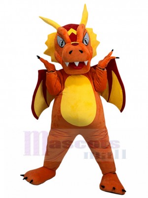 Puissant Dragon de feu rouge costume de mascotte Animal
