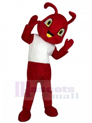 Fourmi rouge costume de mascotte en chemise blanche Animal