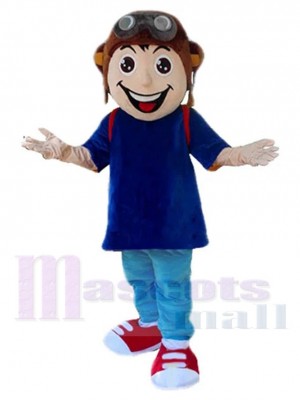 Mignon Pilot Boy Ciel Costume de mascotte Gens