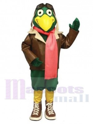 Vert Pilote Oiseau Ciel Costume de mascotte Animal
