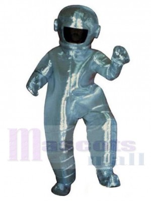 Astronaute Costume de mascotte en combinaison spatiale argentée Gens