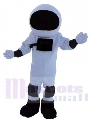 Astronaute Costume de mascotte en combinaison spatiale noire et blanche Gens