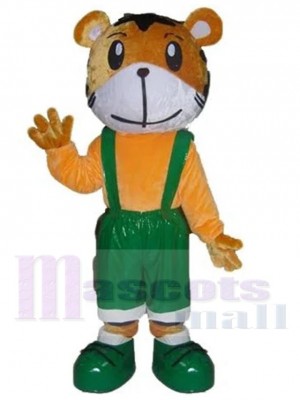 Tigre mignon Costume de mascotte Animal dans les chaussures vertes