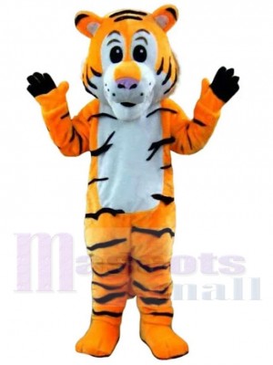 Tigre orange Costume de mascotte Animal avec des rayures noires