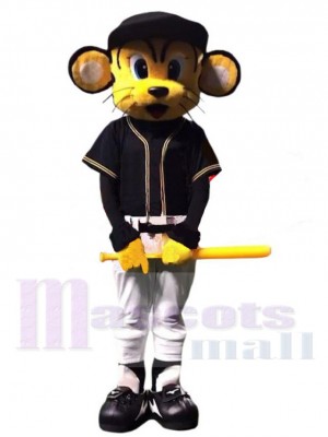 Tigre de baseball Costume de mascotte Animal avec chapeau noir