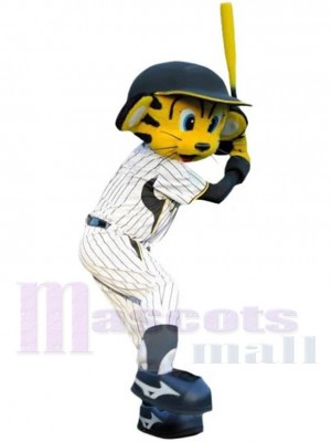 Tigre de baseball Costume de mascotte Animal en uniforme blanc