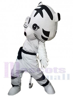 Tigre blanc et noir mignon Costume de mascotte Animal