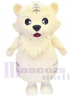 Mignonne Petit Tigre Blanc Costume de mascotte Animal