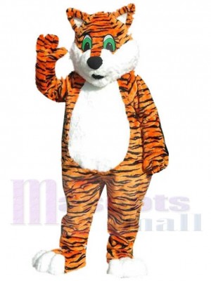 gentil tigre Costume de mascotte Animal avec des rayures noires