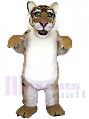 Marron et blanc Tigre à fourrure Costume de mascotte Animal