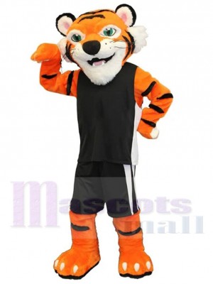 Tigre amical Costume de mascotte Animal aux yeux verts