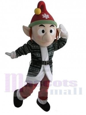 Gros nez Elfe Costume de mascotte Dessin animé avec chapeau de Noël