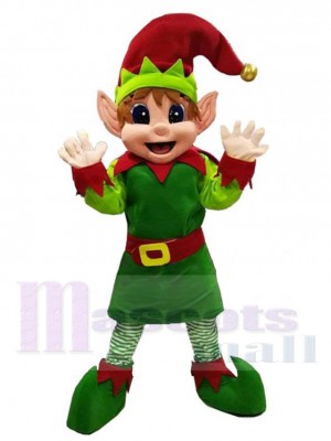 Elfe de Noël drôle Costume de mascotte Dessin animé
