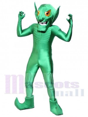 Féroce Goblin vert Costume de mascotte Dessin animé