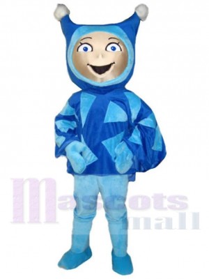 Heureux Elfe bleu Costume de mascotte Dessin animé