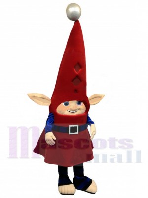 Petit Elfe Rouge Costume de mascotte Dessin animé