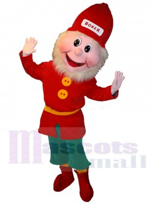 Leprechaun rouge et vert Costume de mascotte Dessin animé