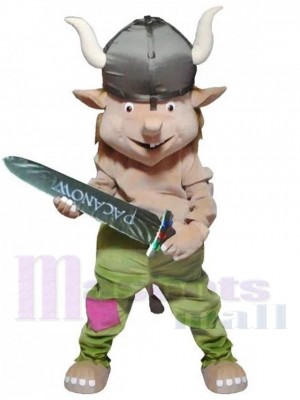 Lutin Costume de mascotte Dessin animé en uniforme viking