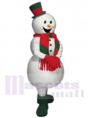 Bonhomme de neige de Noël souriant Costume de mascotte Dessin animé