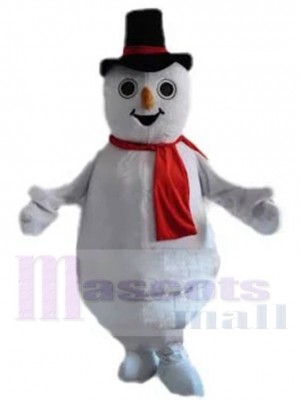 Adorable bonhomme de neige de Noël Costume de mascotte Dessin animé