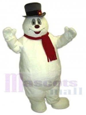 Bonhomme de neige gonflé de ventre heureux Costume de mascotte Dessin animé