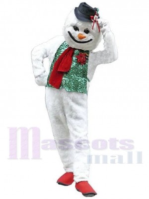 Yéti drôle de bonhomme de neige Costume de mascotte Dessin animé