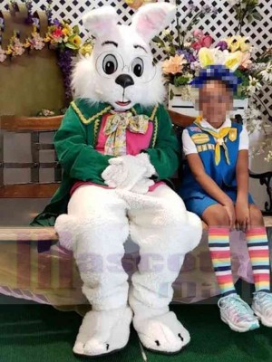 Pâques Lapin de Wendell Costume de mascotte Animal en manteau vert