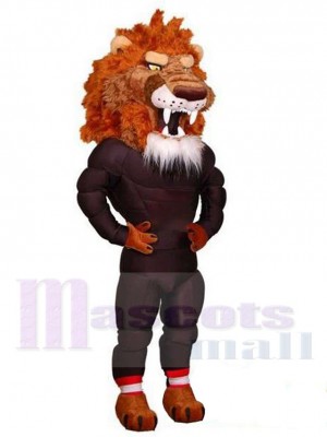 Lion musclé Mascotte Costume Animal dans Vêtements de sport